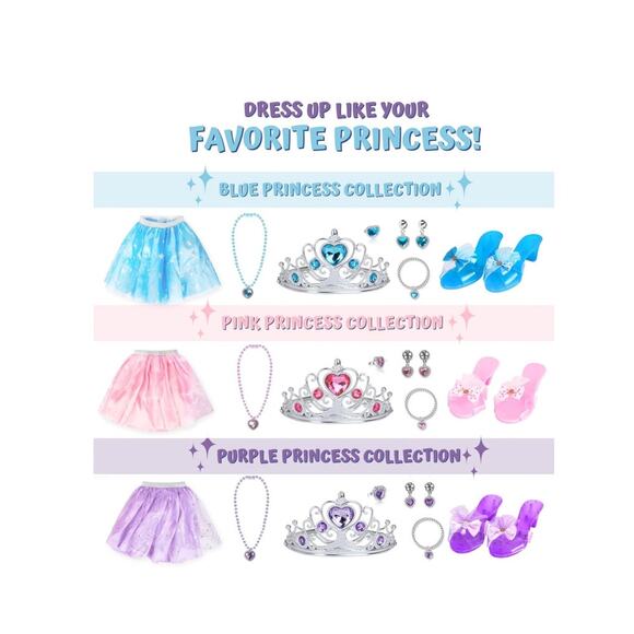 Toyvelt Toddler Girl Toys - Princess Dress Up Shoes and Jewelry Boutique Set - Picture 3 of 8